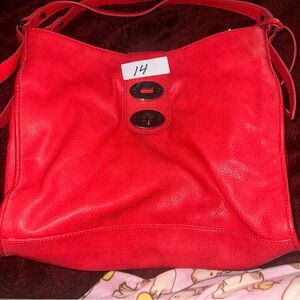 Red Leather Shoulder Bag